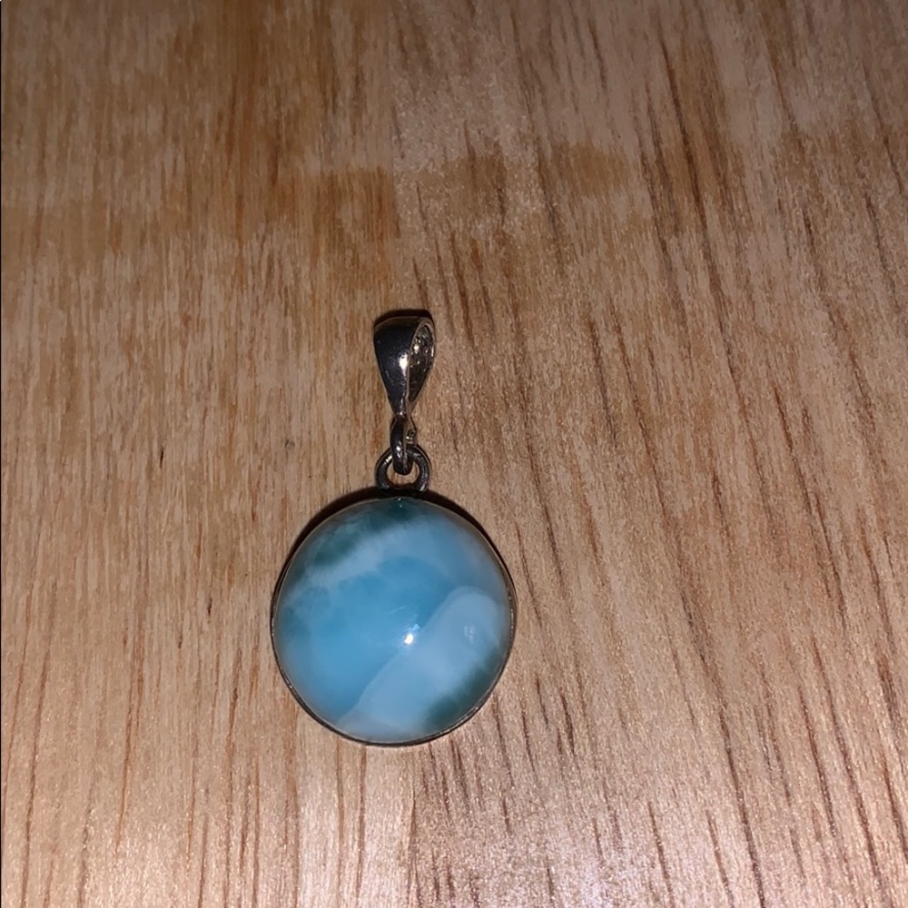 Round Blue Stone Pendant